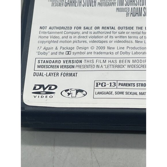 17 Again DVD Zac Efron English PG-13 New line Cinema 2009 READ - Picture 4 of 7
